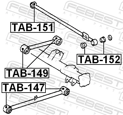 TAB147 Febest Сайлентблок задней тяги