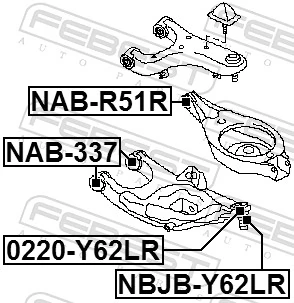 0220Y62LR Febest Шаровая опора задней подвески нижняя