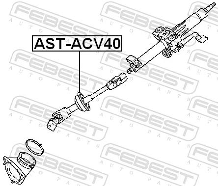 ASTACV40 Febest Вал рулевой колонки, нижний
