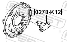 0278K12 Febest Цилиндр тормозной колесный, задний