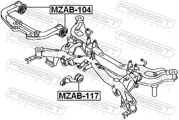 MZAB117 Febest Сайлентблок (подушка) редуктора заднего моста передний