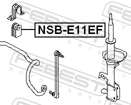 NSBE11EF Febest Разрезная втулка стабилизатора