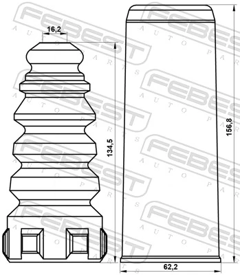  Pára-choque (grade de proteção) de amortecedor traseiro + bota de proteção Volkswagen Passat B6 sedan (3C2) (2005 - 2011) B6