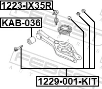 1229001KIT Febest Болт крепления заднего нижнего рычага, внутренний