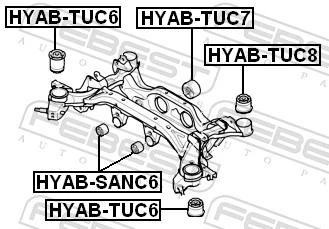 Bloco silencioso de viga traseira (de plataforma veicular) Hyundai Tucson II TM