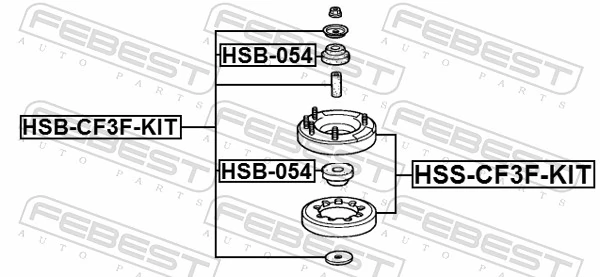 HSSCF3FKIT Febest Подушка амортизатора переднего
