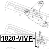 1820VIVF Febest Палец шаровой нижний