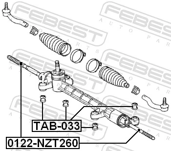 0122NZT260 Febest Тяги рулевые