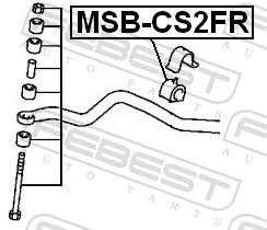 MSBCS2FR Febest Разрезная втулка стабилизатора