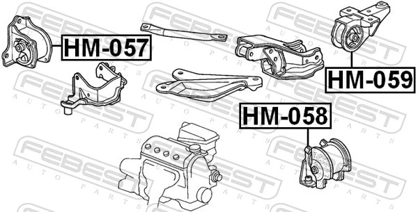 HM059 Febest Задняя подушка двигателя