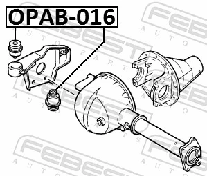 OPAB016 Febest Сайлентблок траверсы крепления переднего редуктора правый