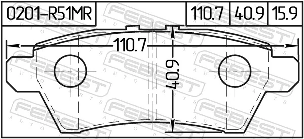 0201R51MR Febest Колодки тормозные дисковые комплект