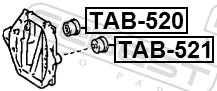 TAB520 Febest Сайлентблок (подушка) редуктора заднего моста задний