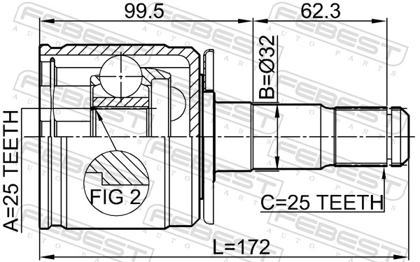 Купить 3S498019 AND Шрус внутренний левый
