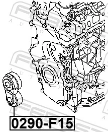 0290F15 Febest Натяжитель клинового ремня