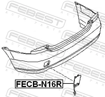 FECBN16R Febest Заглушка бампера буксировочного крюка задняя