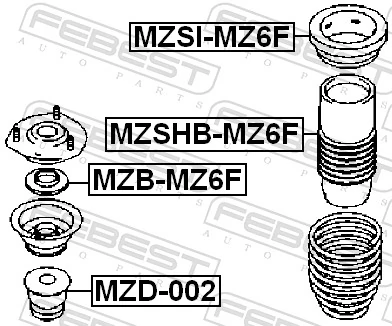 MZD002 Febest Буфер амортизатора переднего