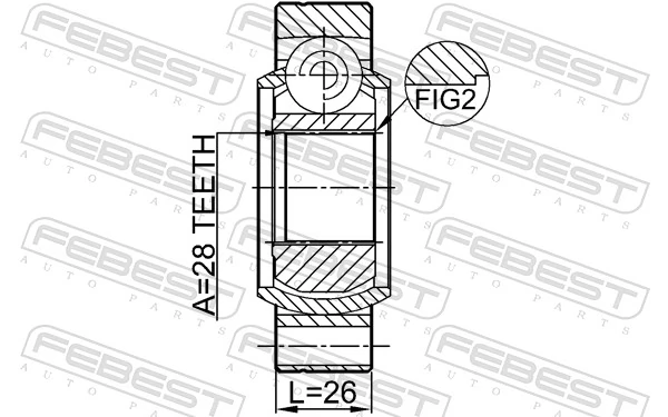 2311TR5RR Febest ШРУС внутренний, задний
