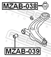 MZAB039 Febest Сайлентблок нижнего переднего рычага