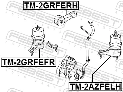 TM2GRFERH Febest Опора двигателя правая верхняя