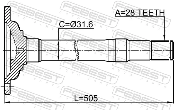MR580981 Chrysler Приводной вал промежуточный