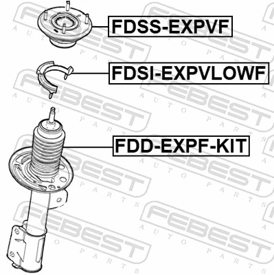 FDDEXPFKIT Febest Буфер (отбойник) амортизатора переднего + пыльник