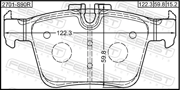 2701S90R Febest Колодки тормозные дисковые комплект