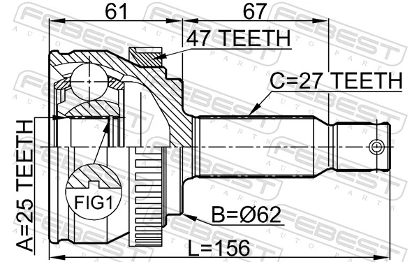 1210NFA47 Febest Наружная граната