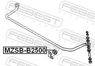 MZSBB2500 Febest Разрезная втулка стабилизатора