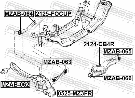 2124CB4R Febest Рычаг задней подвески нижний, левый/правый