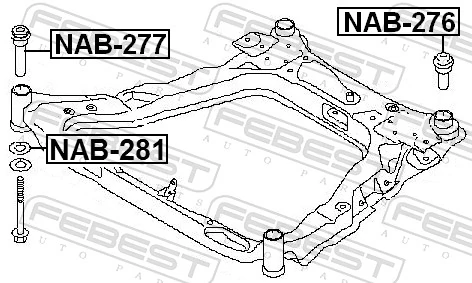 NAB281 Febest Сайлентблоки передней балки