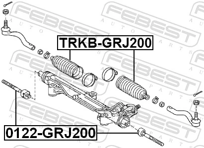 TRKBGRJ200 Febest Пыльник рулевой тяги
