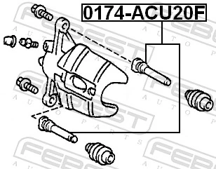 0174ACU20F Febest Направляющая суппорта переднего верхняя