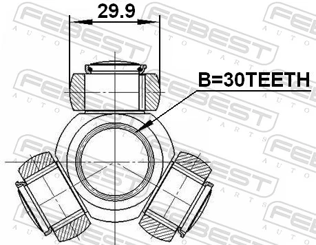 Junta homocinética interna, tripé Renault Megane 2 LM0, LM1