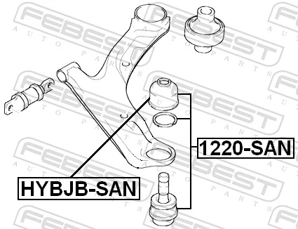 1220SAN Febest Палец шаровой нижний