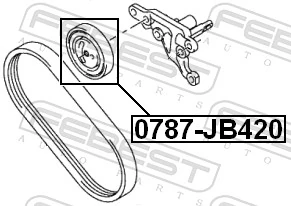 0787JB420 Febest Натяжитель клинового ремня