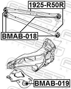 BMAB018 Febest Сайлентблок заднего поперечного рычага