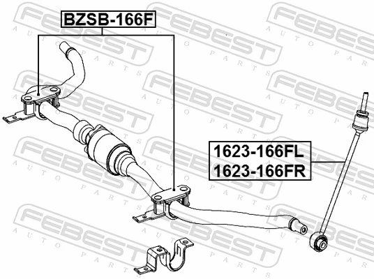 BZSB166F Febest Разрезная втулка стабилизатора
