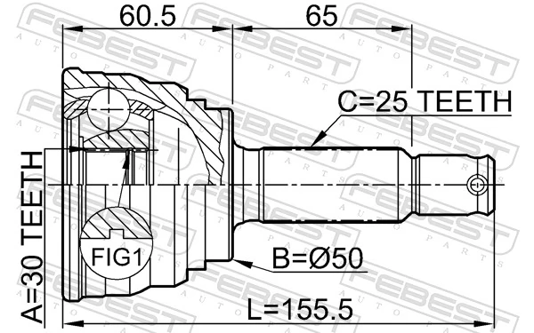 0410007 Febest Наружная граната