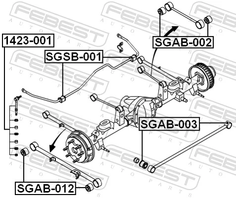 SGAB012 Febest Сайлентблок задней тяги