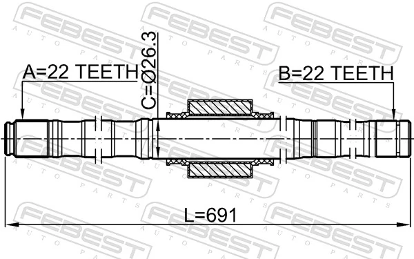 0212E11MT16L Febest Полуось передняя, правая
