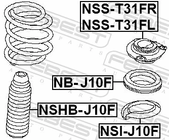 NSST31FL Febest Опора левого переднего амортизатора