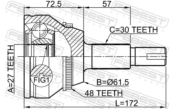 0110GSL20A48 Febest Наружная граната