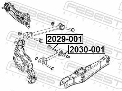 2029001 Febest Болт крепления заднего нижнего рычага, внутренний