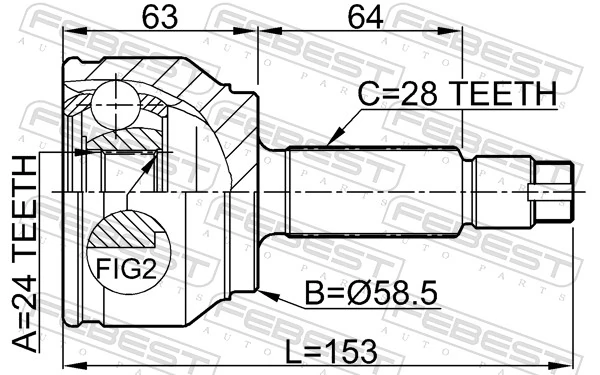 0510MZ5 Febest Наружная граната