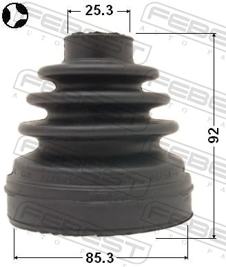 Bota de proteção interna de junta homocinética do semieixo dianteiro Nissan Navara NP300 III D40