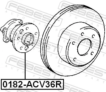 0182ACV36R Febest Ступица задняя