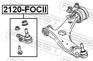 2120FOCII Febest Палец шаровой нижний