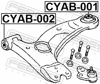 CYAB002 Febest Сайлентблок нижнего переднего рычага