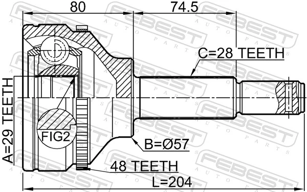 ШРУС наружный Hart 485754